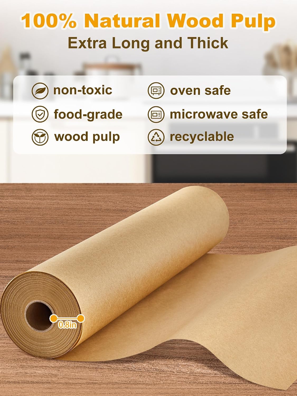 Parchment Paper Roll for Baking, 13 in x 278 ft, 300 sq.ft