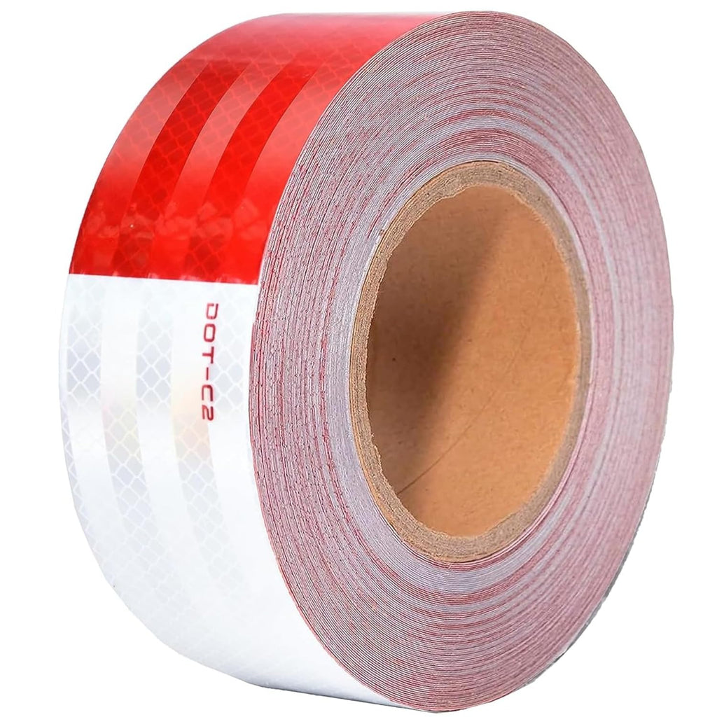 2 Inch x 160 Feet DOT-C2 Reflective Tape Red White Reflective Tape Outdoor Waterproof Conspicuity Strong Adhesive