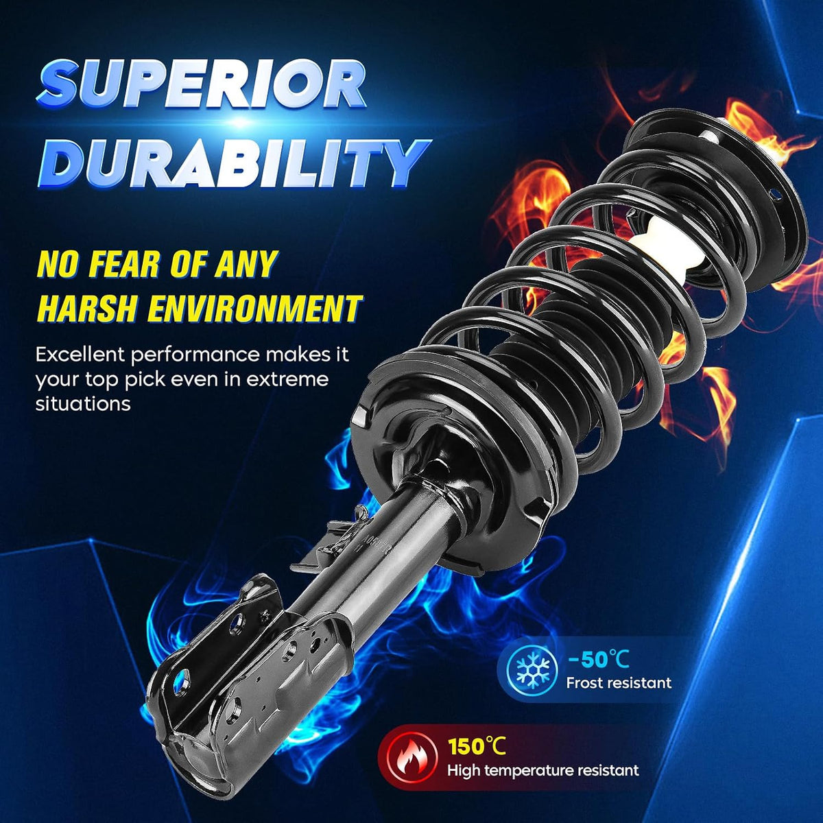 Front & Rear Strut Shock Assembly w/Coil Spring for Equinox 07-17, Chevy Captiva Sport 12-13, GMC Terrain 10-17, Pontiac Torrent/Suzuki XL-7 07-09, 172526 911258, Left & Right, 4PCS