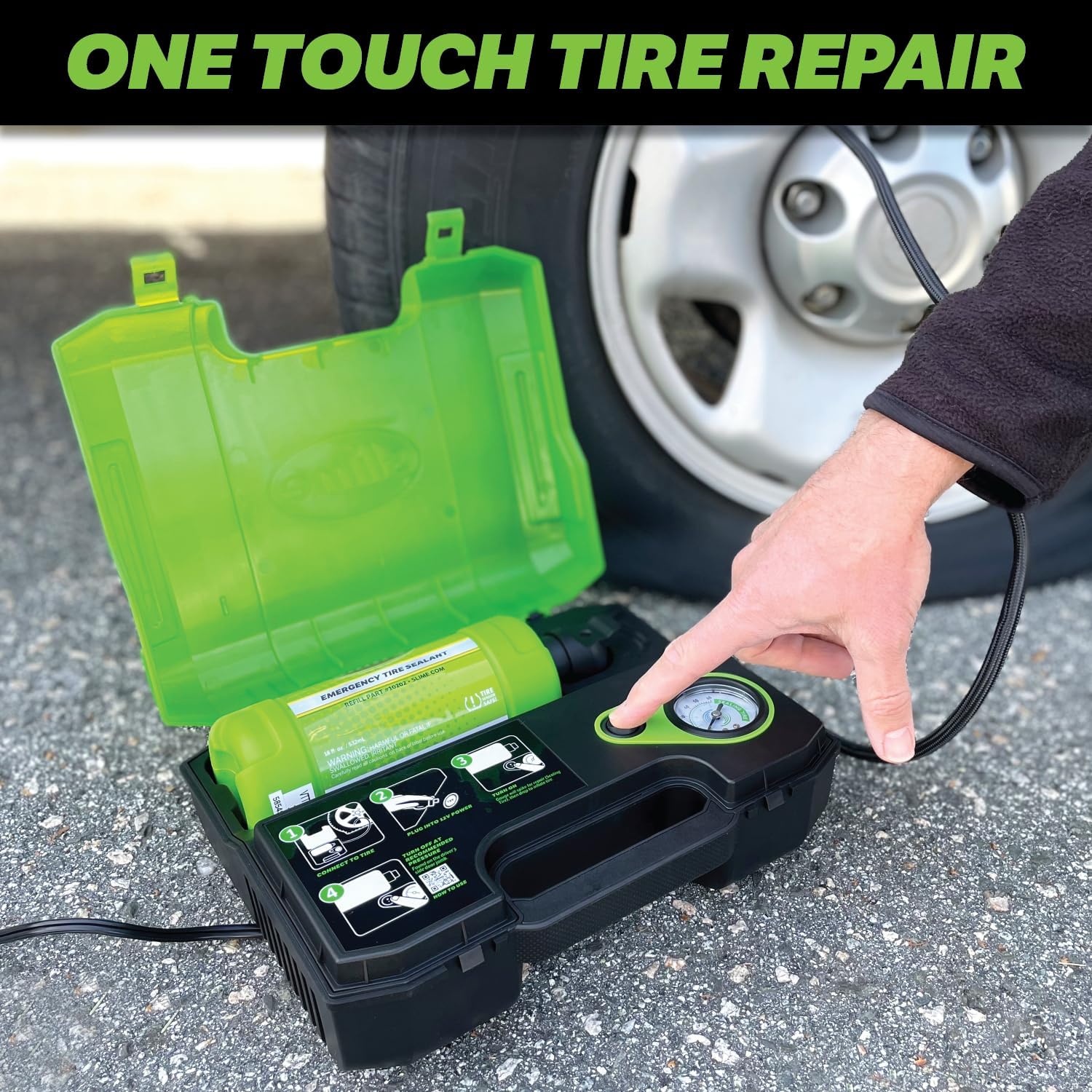 50159 Flat Tire Repair Kit, Smart Spair Ultra, All-in-one Solution, Repairs and Inflates, Truck/SUV, 15 Min Fix