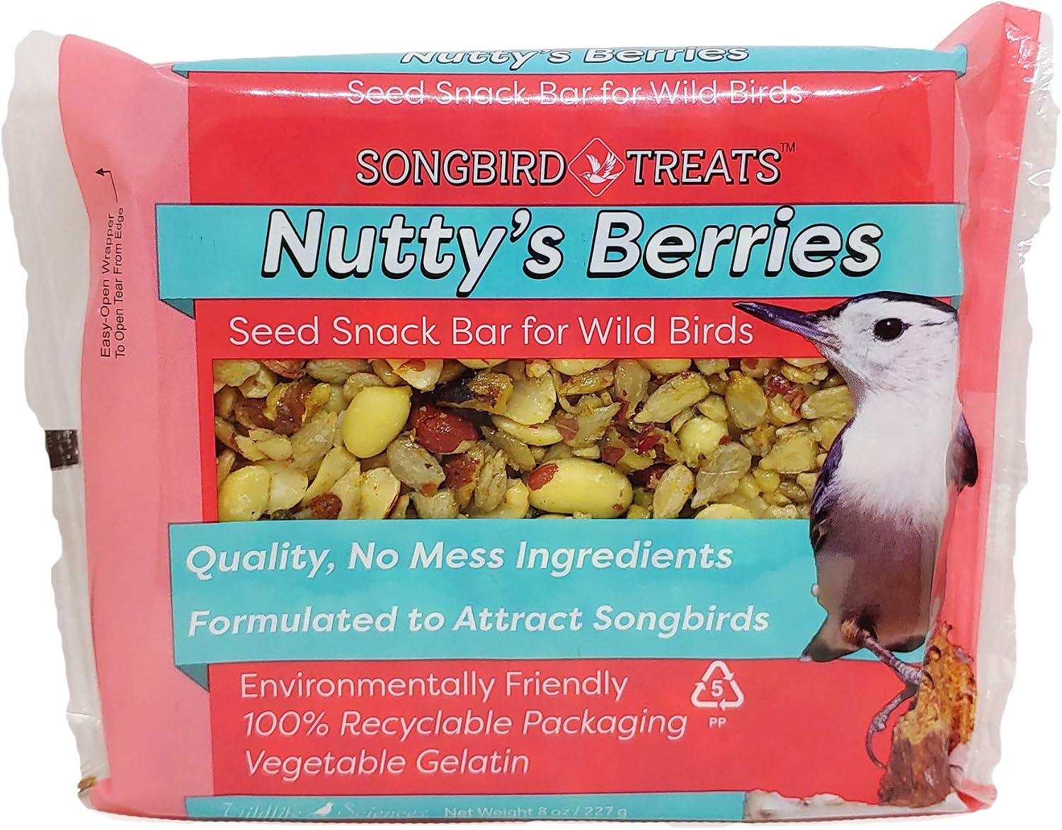 Songbird Treats Seed Cake Variety 4 Pack | 8 oz Bird Seed Cakes for Wild Birds