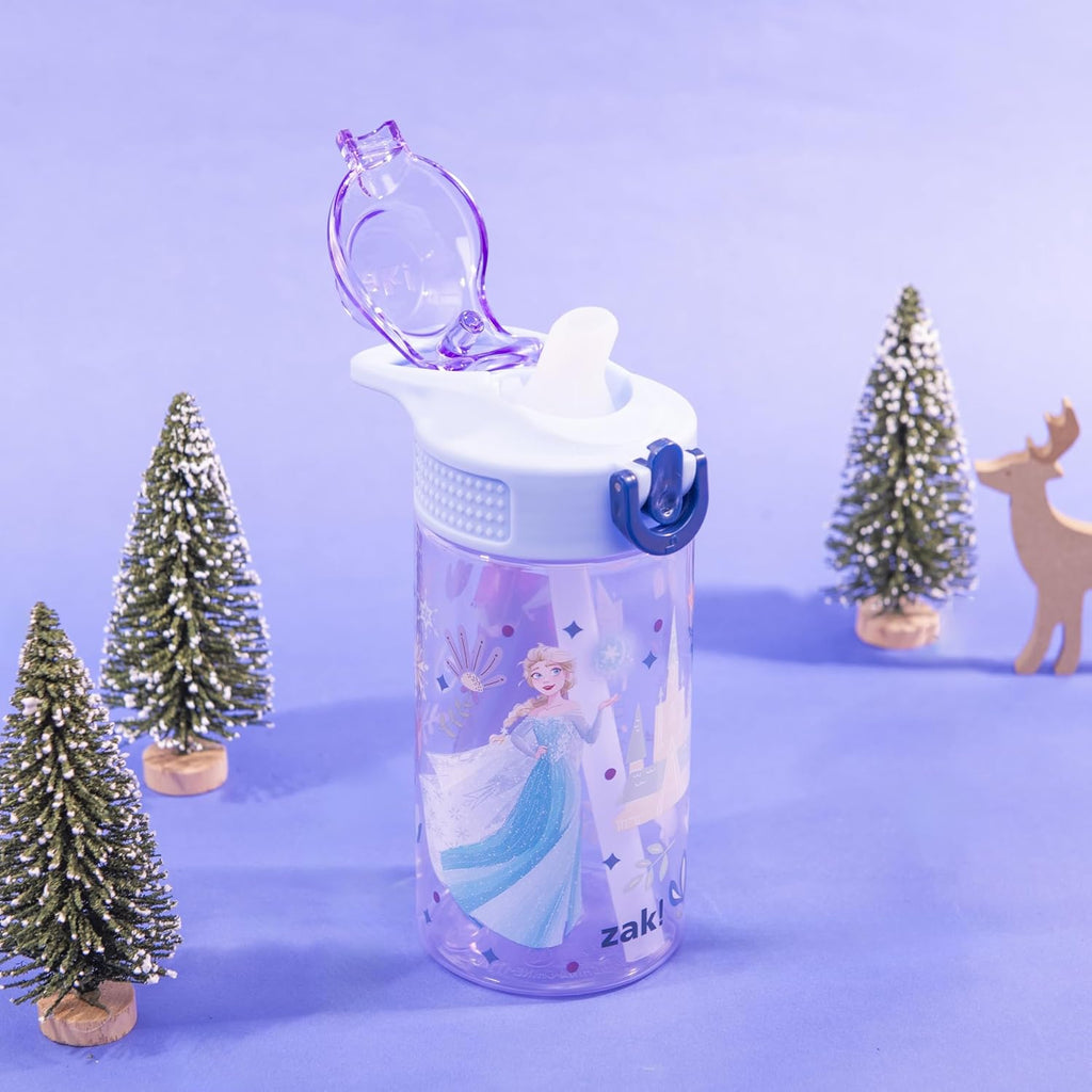 Disney Frozen Sage 16oz Leak-Proof Straw Kids Water Bottle | BPA Free, Durable Plastic, Cupholder Friendly