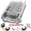 Dryer Heating Element fits Whirlpool WED5600VQ0, WED5700SW0, WED5700VH0, WED5700VH1, WED5700VW0 - Full Replacement Kit with Thermostat, Thermal Fuse & Cut-Off Switch