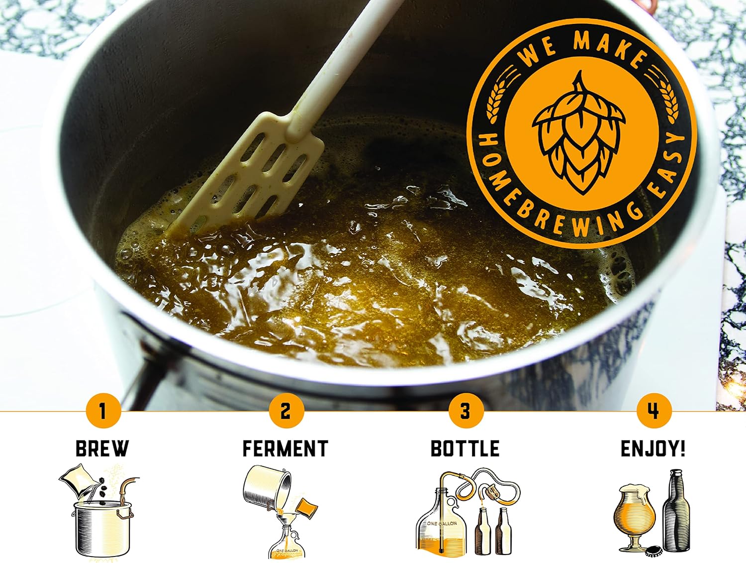 Single Hop IPA (Cascade) - Beer Making Kit - Make Your Own Craft Beer - Complete Equipment and Supplies - Starter