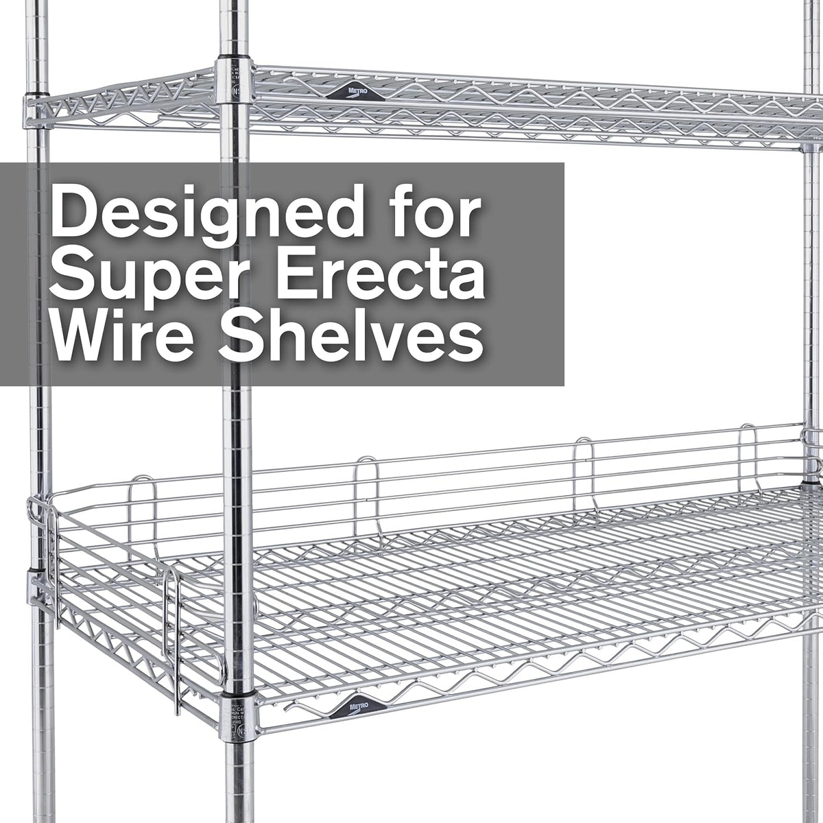 L48N-4C Super Erecta 4" High Stackable Ledge for Wire Shelving, Chrome, 48"…