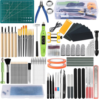 Gundam Tool Kit, 170 Pcs Professional Model Tool Kit for Gundam, Model Kit Tools with Decals Sticker Operated Box