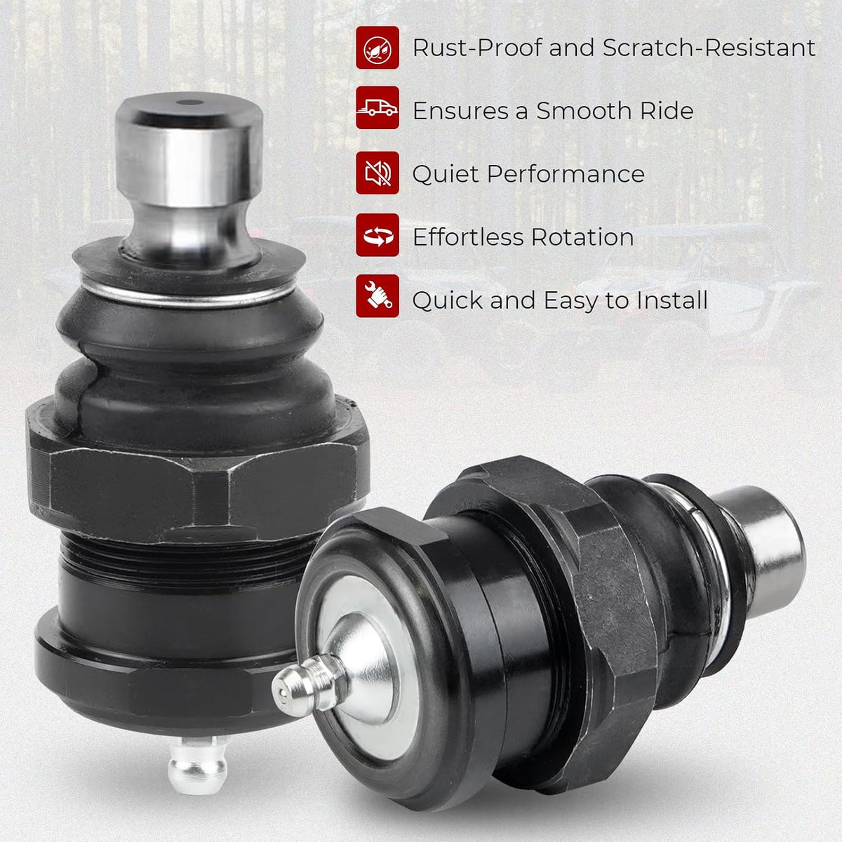 4PCS Pack Ball Joints Compatible with Polaris RZR XP 1000 2014-2024 RZR XP Turbo 2016-2024 Replace KRZRBJ10