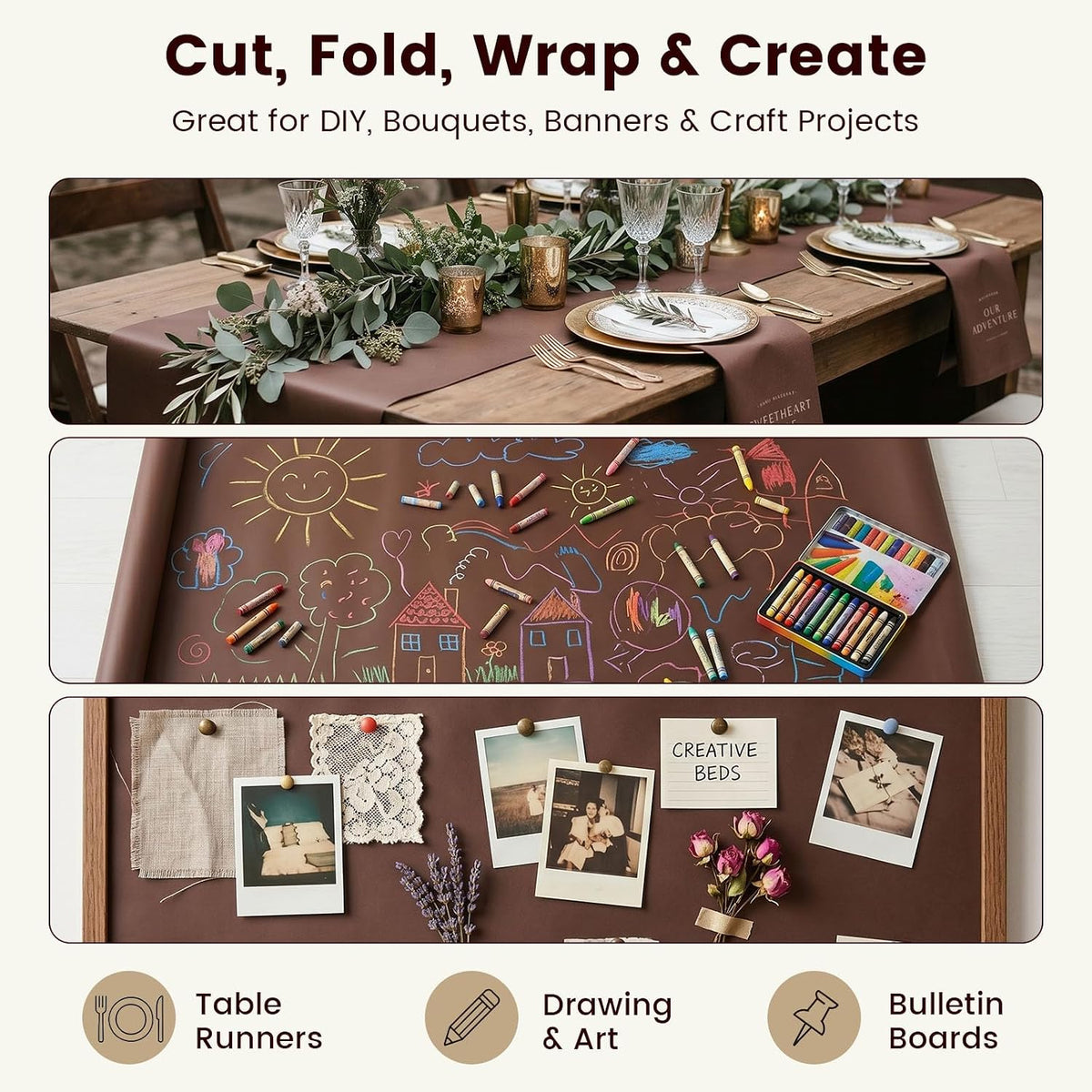 Brown Kraft Paper Roll, 15 inch X 38 Feet