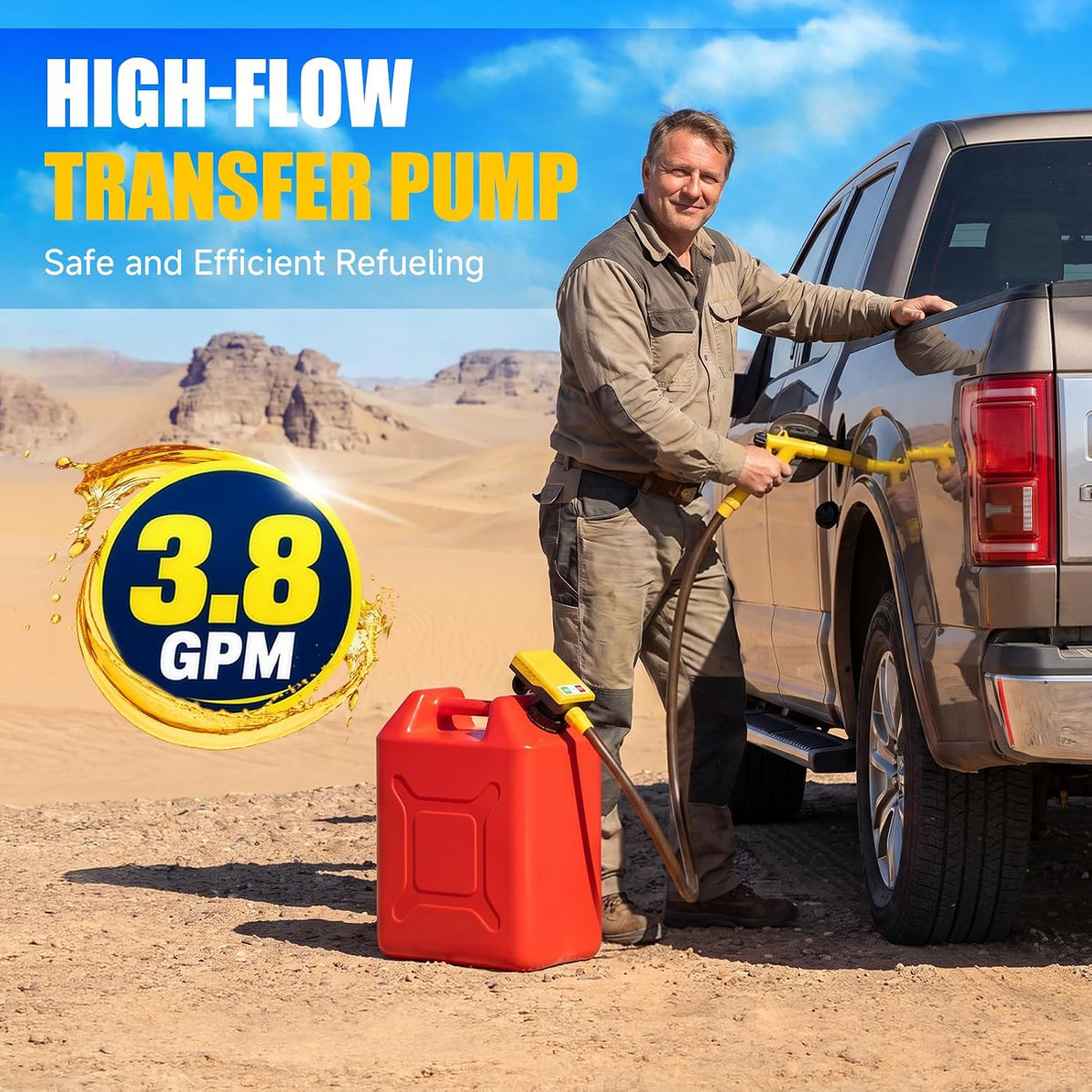 Electric Fuel Transfer Pump 3.8GPM Hand Nozzle (Bare Tool)