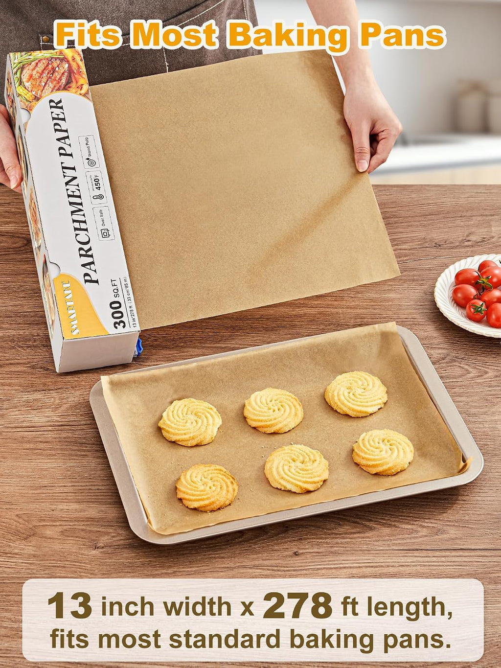 Parchment Paper Roll for Baking, 13 in x 278 ft, 300 sq.ft
