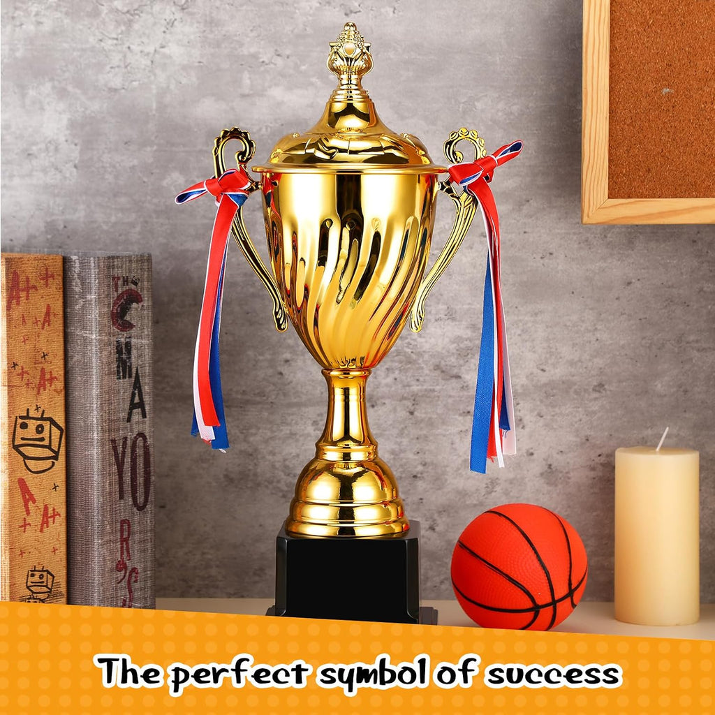 14 Inch Large Gold Trophy Cup,Winner Award Trophies | Trophy Award Cup for Sports,Custom Base,1st Place