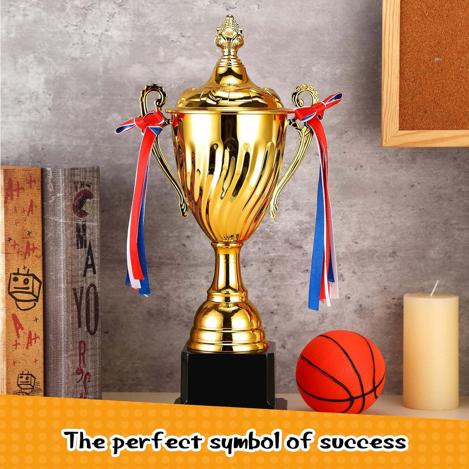 14 Inch Large Gold Trophy Cup,Winner Award Trophies | Trophy Award Cup for Sports,Custom Base,1st Place