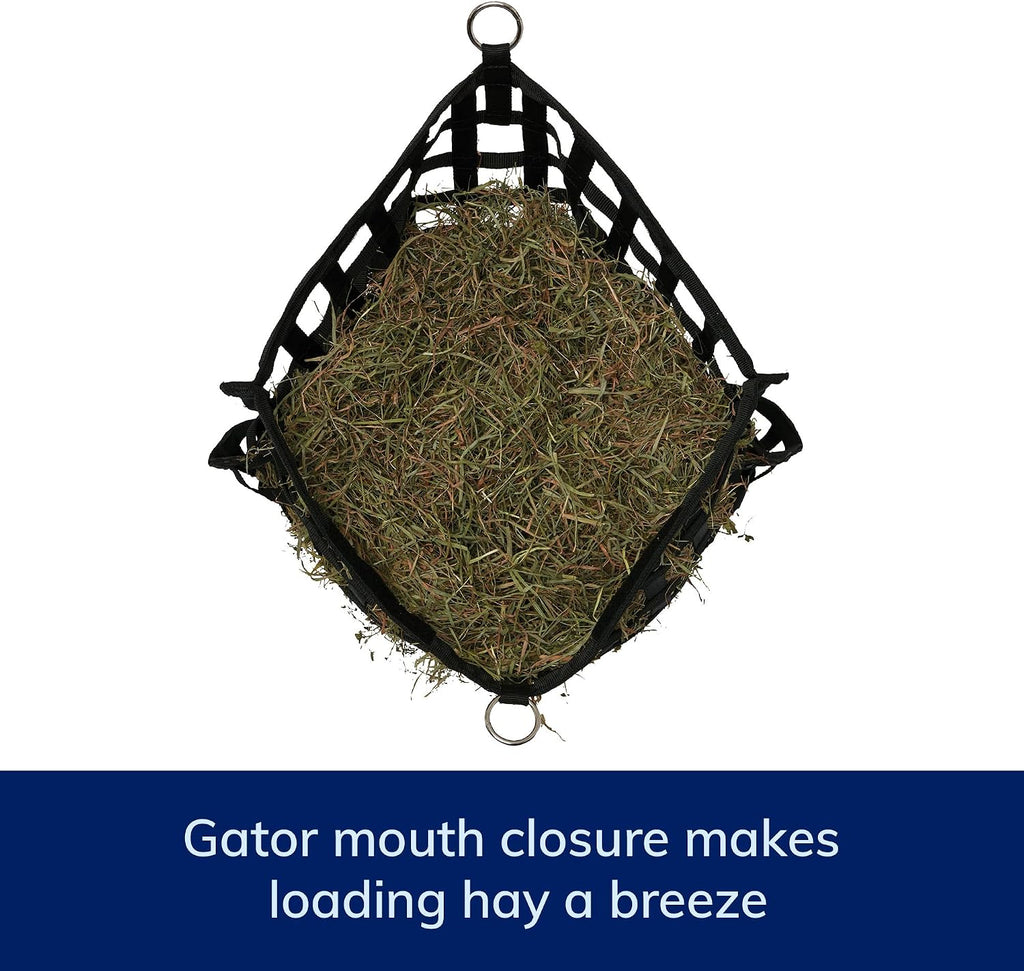 SmartEquine Slow Feed Hay Bag for Horses, 4 Flakes, 37" x 30", Black