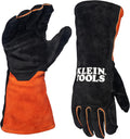 KLEIN TOOLS MIG Welding Gloves, Split Cowhide Leather, Flame-Resistant Fleece Liner, Reinforced Palm, Thumb, and