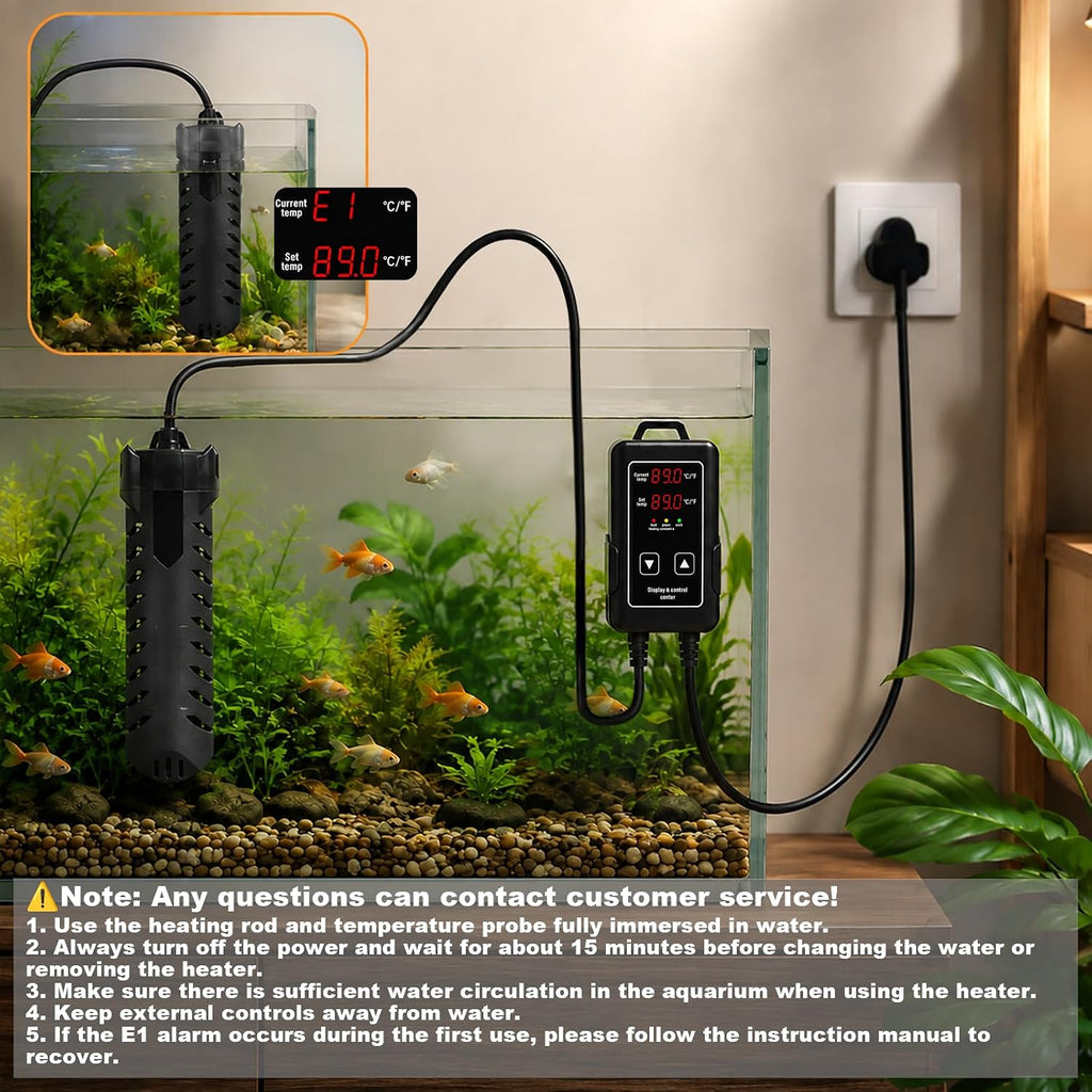 300W Aquarium Heater, Fish Tank Heater, Submersible Heater For Fish Tank