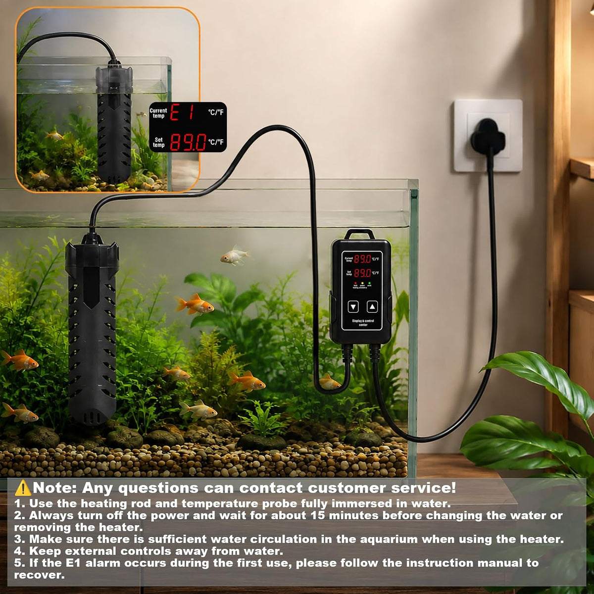 300W Aquarium Heater, Fish Tank Heater, Submersible Heater For Fish Tank