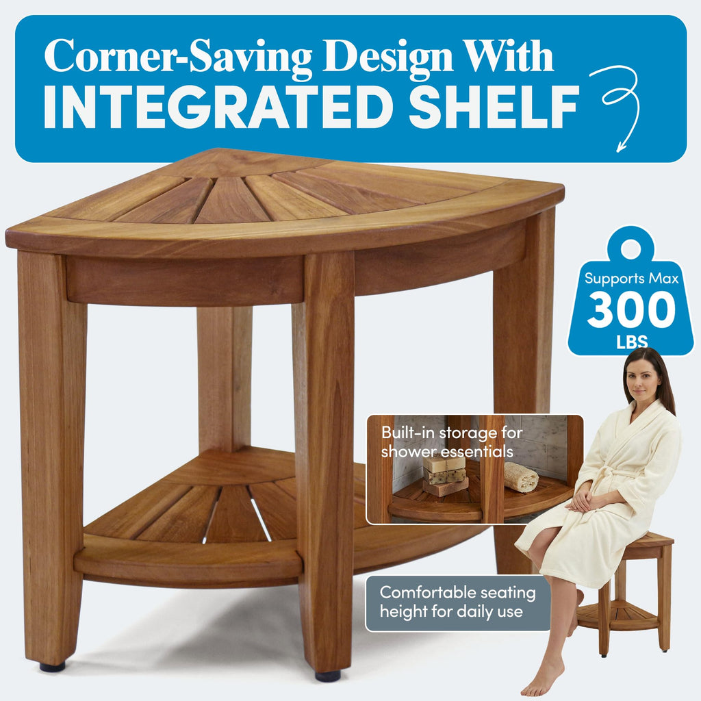 Kai Corner 15.5" Teak Shower Bench