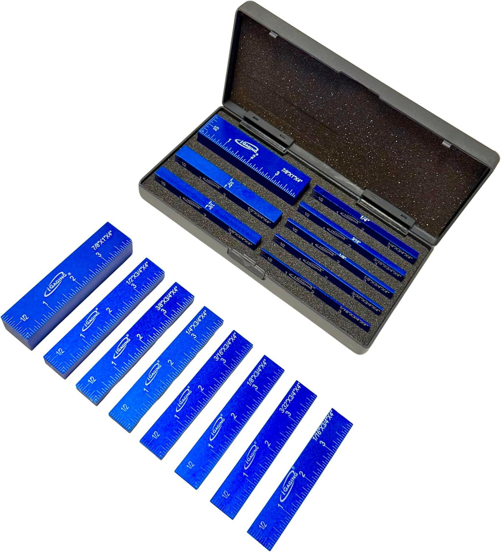 iGaging Setup Block Bar Gauge Precision Aluminum 8 piece for Woodworking