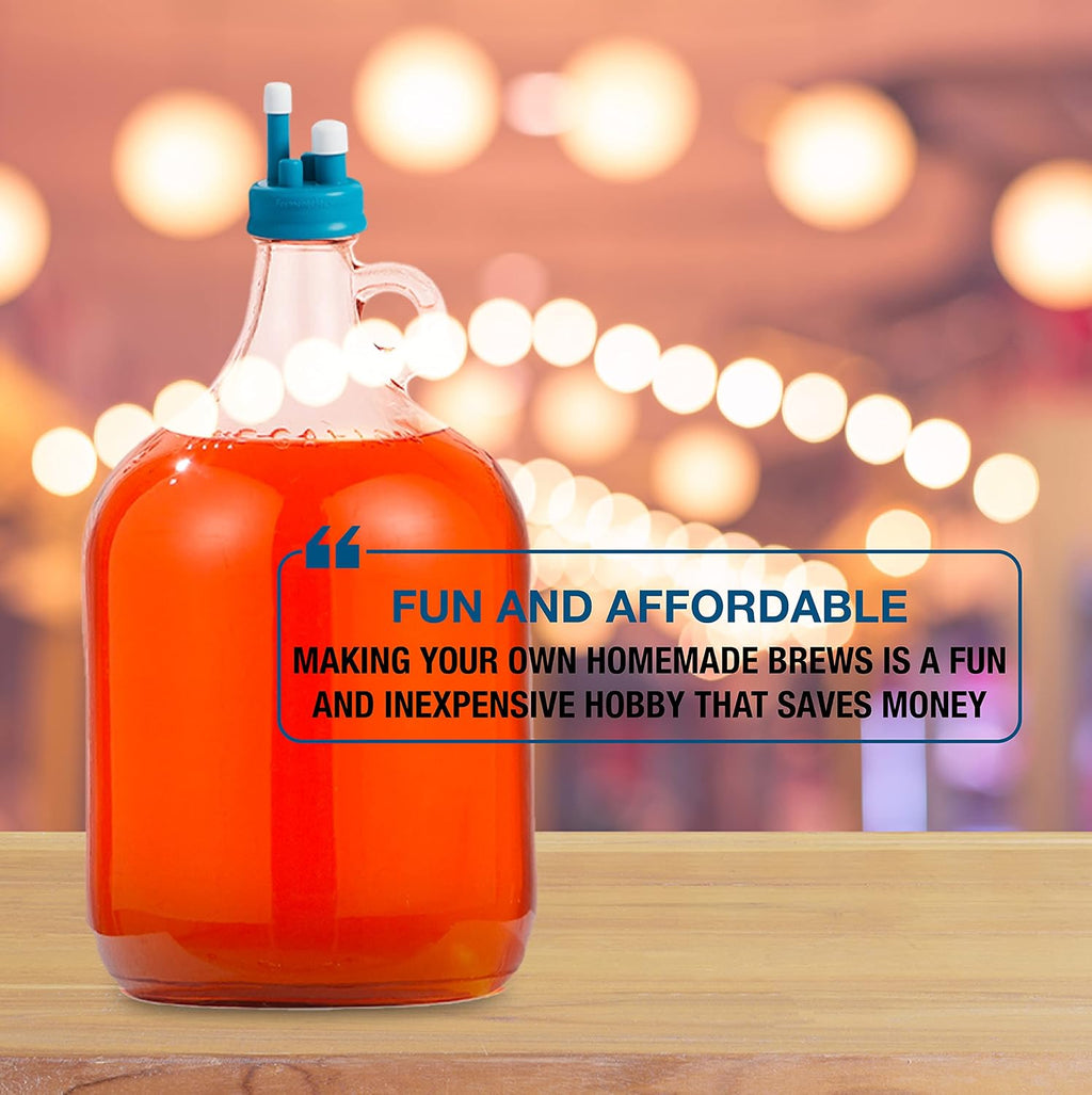 Carboy Caps – 4 Pk Silicone Caps for Fermenting in 3/5/6 Gallon Glass Jugs – Homebrew Wine, Beer, Mead