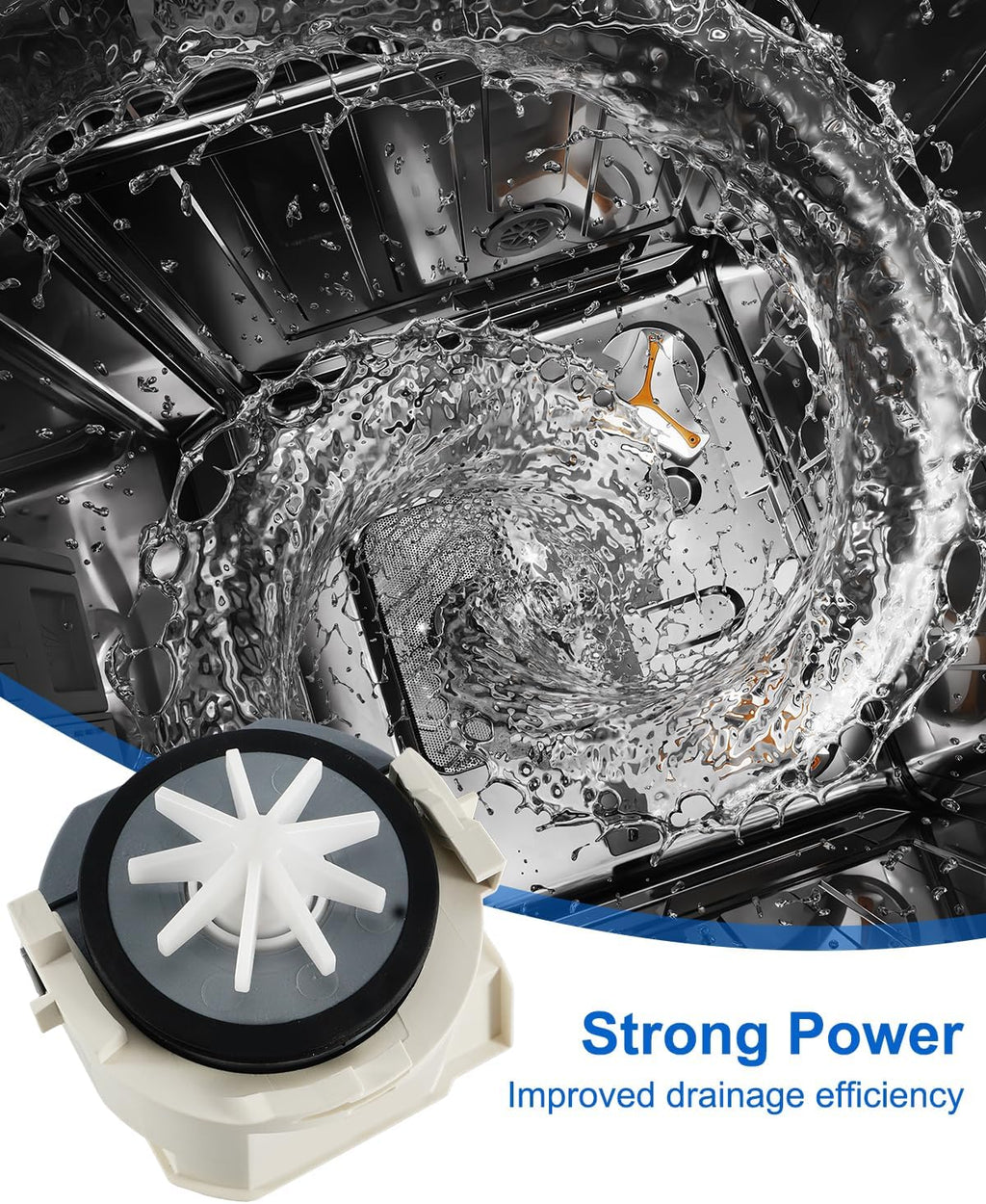 Dishwasher Drain Pump Compatible With Whirlpool KitchenAid Jenn-Air Kenmore