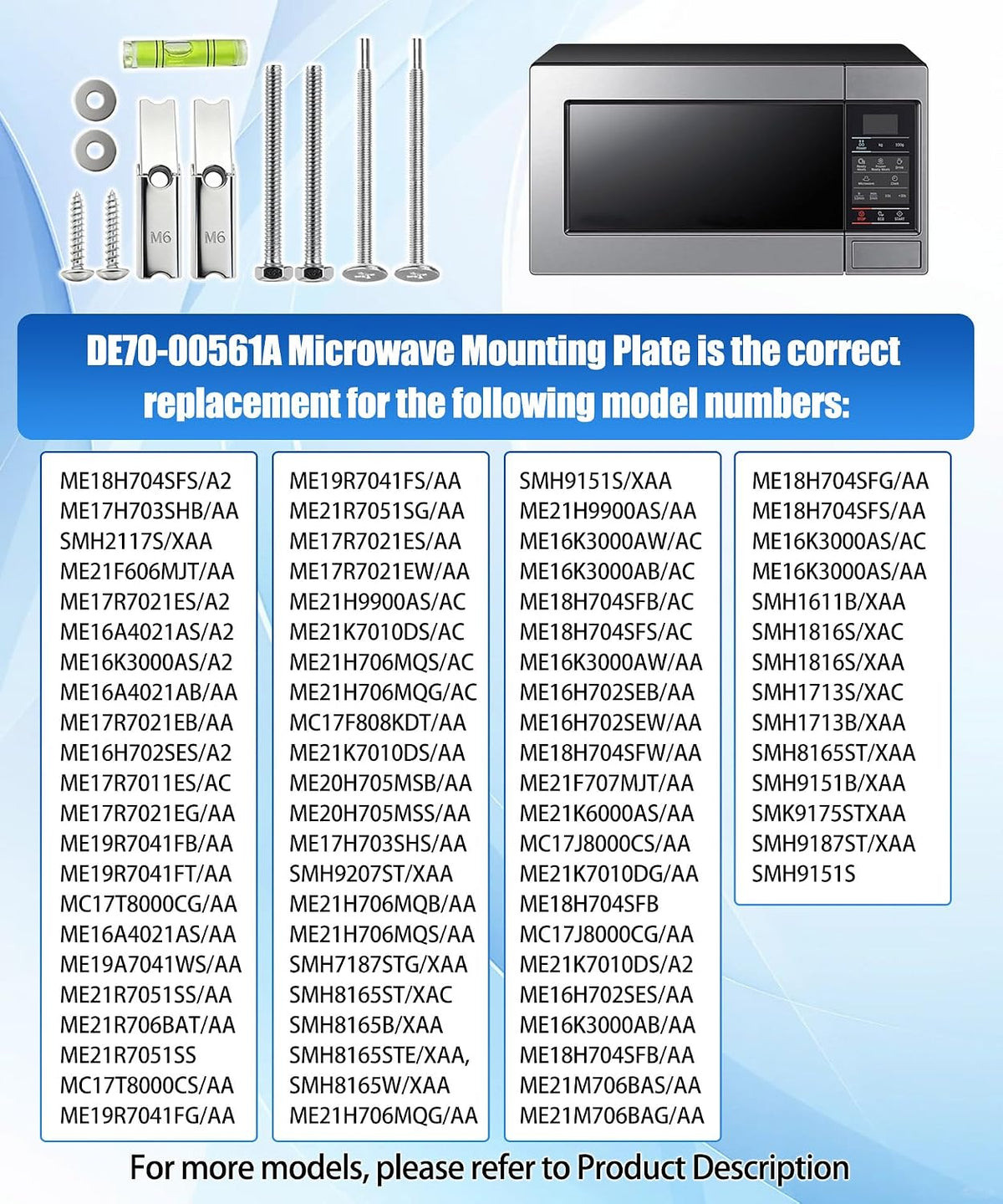 DE70-00561A Microwave Mounting Plate Bracket with Hardware Screws Kit