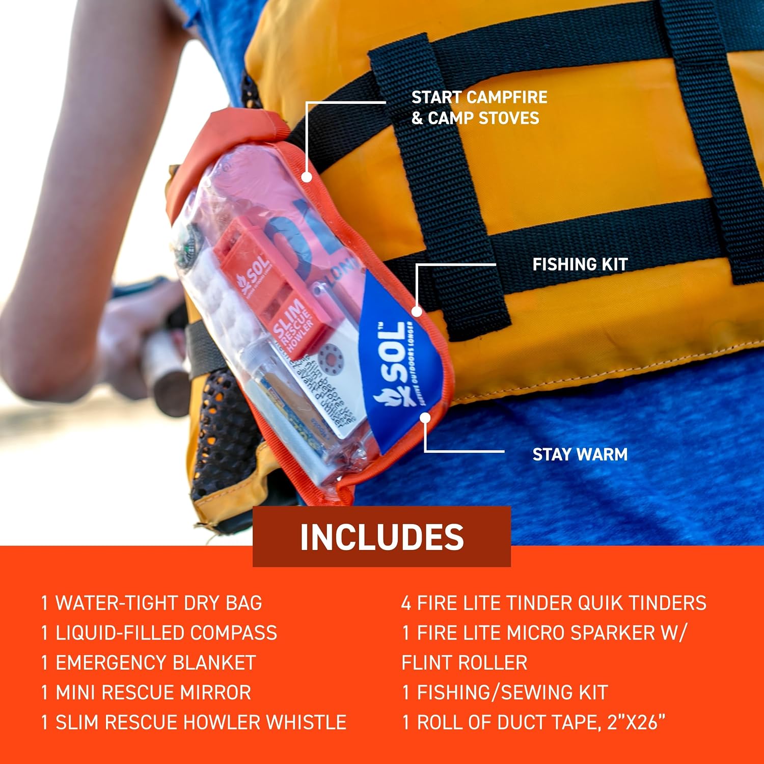 S.O.L. Waterproof Bag Scout Survival Kit