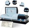 The Prayer Metal Funeral Casket with White Crepe Interior