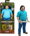 Minecraft Large-Scale Action Figure, 12-inch Posable Steve Toy Collectible Inspired by A Minecraft Movie