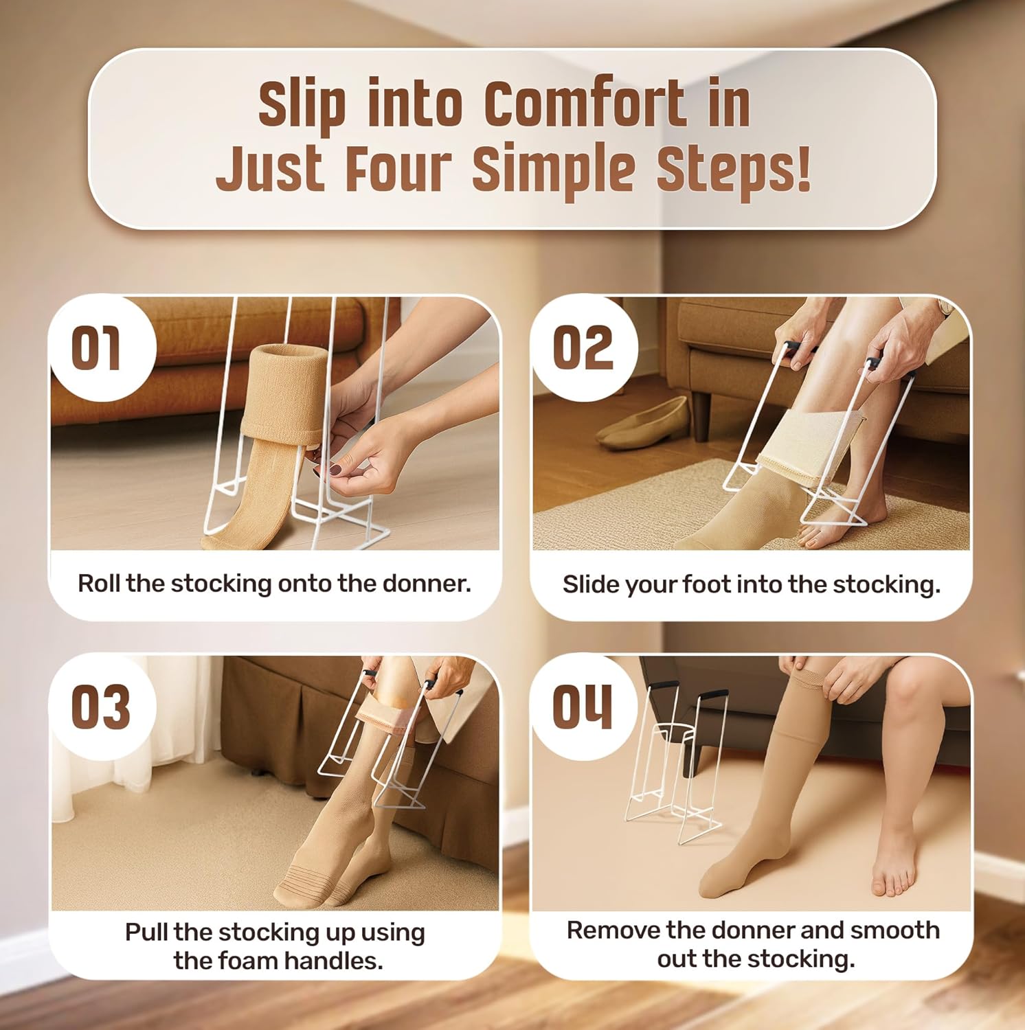 Compression Sock Aid Device for Compression Socks, Stocking Donner Helper