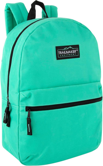 Classic 17 inch Backpacks with Adjustable Padded Straps | School Backpacks for Girls, Boys (Aqua)