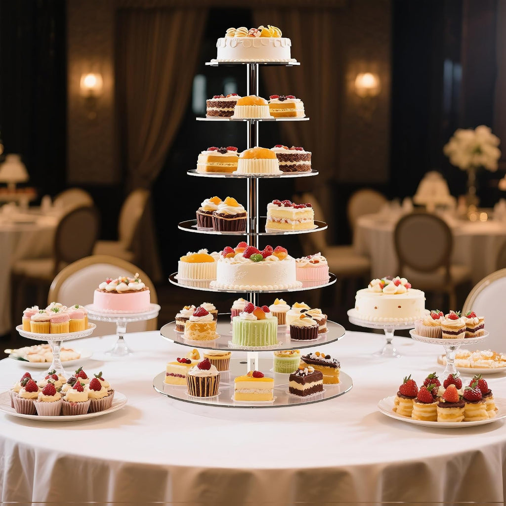 7 Tier Cupcake Stand Tiered Round Cupcake Tower for 68 Cupcakes