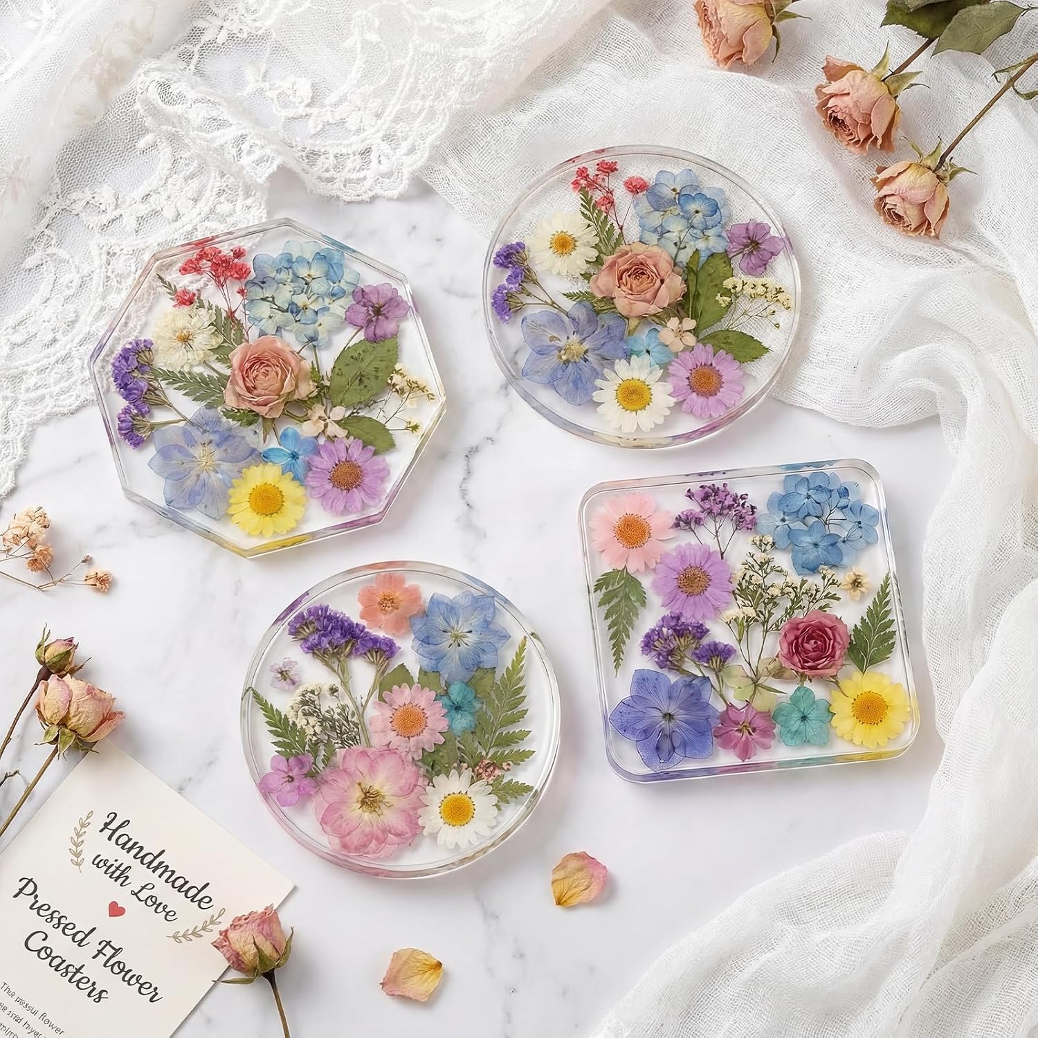 Deep Coaster Silicone Molds for Epoxy Resin, 4 Inches Resin Molds | 6 Cavity Resin Coaster Molds, Easy Demold