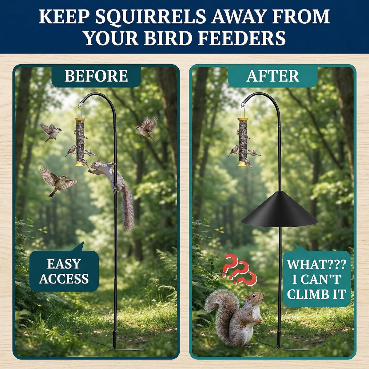 19 Inch Squirrel Baffle for Bird Feeder Pole