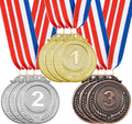 9 Pcs Gold Silver Bronze Award Medals - 1st 2nd 3rd Place Metal | Olympic Style for Sports, Competitions, Talent