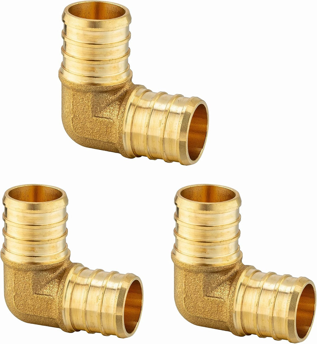3PACK EFIELD Pex Crimp Brass Fitting 1-Inch Eblow(PEX1807062-3)