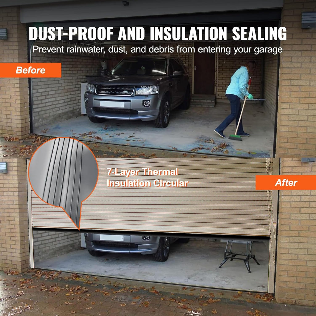 Garage Door Seals Bottom Rubber, U Shape +O Ring Combination Garage Door Weather Stripping with Pre-drilled Aluminum