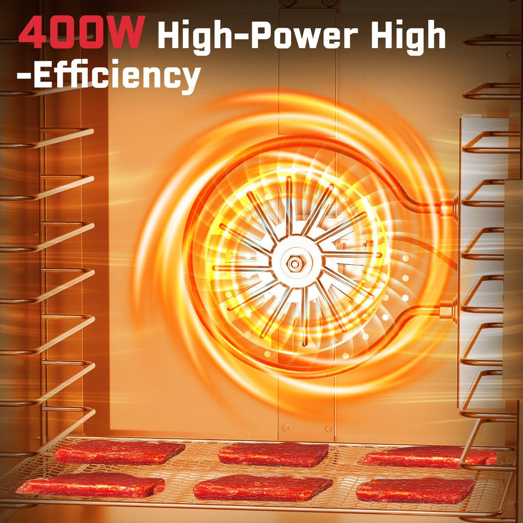 10-Tray Stainless Steel Food Dehydrator, 400W with 4 Presets