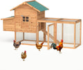 Wooden Chicken Coop for 2-5 Chickens Outdoor Wooden Hen House Poultry Pet Hutch for Backyard Outdoor w/Tray Run Cage