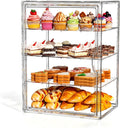 Pastry Display Case, 3 Tier Bread Box for Kitchen Countertop, Acrylic Cookie Display Stand with Magnetic Door, Large