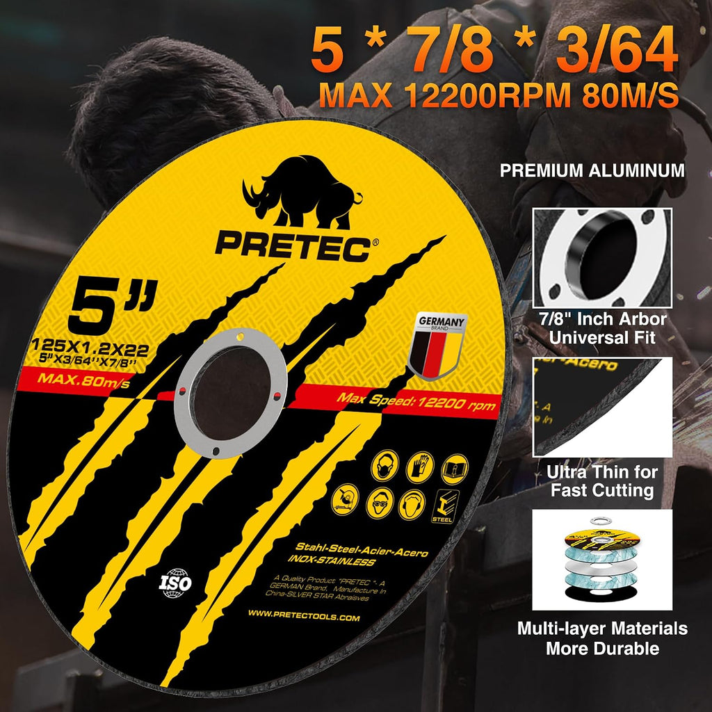 55 Pack Cut Off Wheels 5 Inch, Metal Cutting Wheel for Angle Grinder