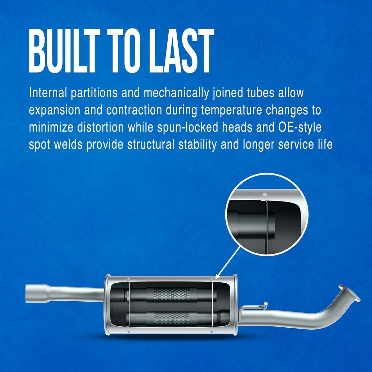 Walker SoundFX 18986 Direct Fit Exhaust Muffler 2.5" Inlet (ID) 2.25" Outlet (ID) for Jeep Grand Cherokee
