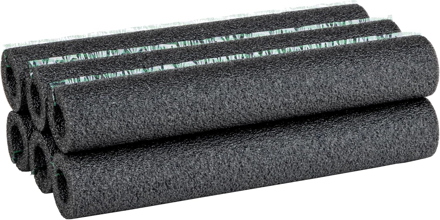 Foam Pipe Covers, Pipe Insulation Foam Tubes for Hot and Cold Water Pipes, Pre Slit and Self Sealing Adhesive Edge