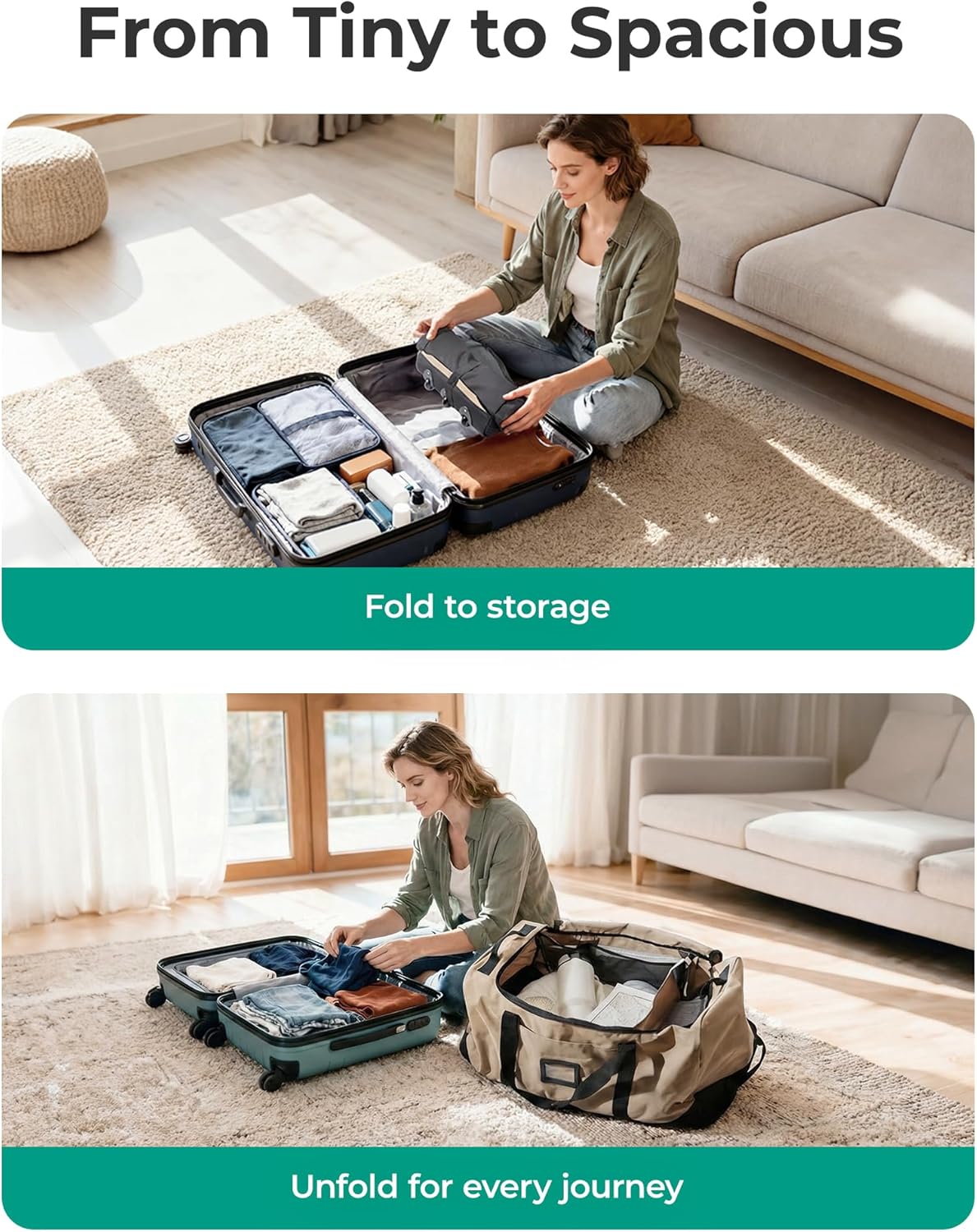 83L Foldable Travel Bag, Large Duffle Bag for Travel, Duffel Luggage Bag for Sport College Camping, Water Resistant