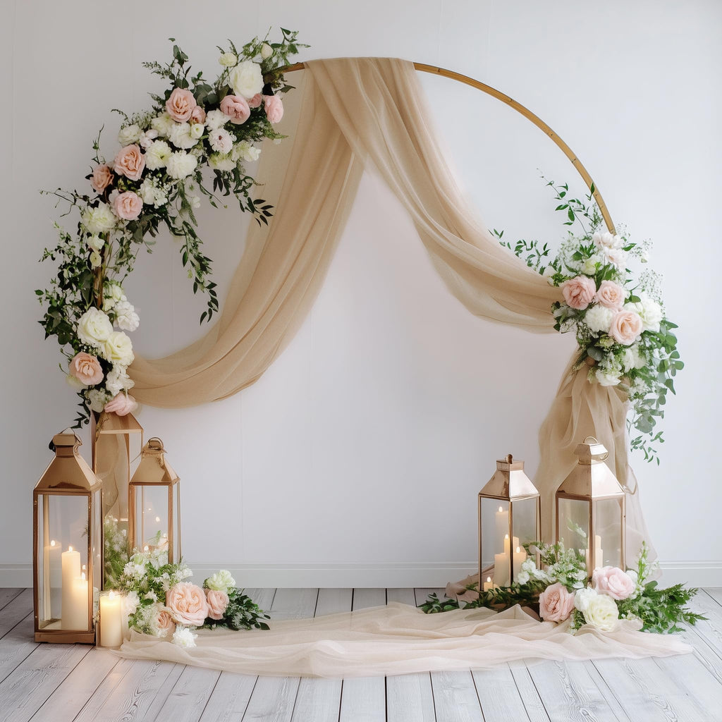 Wedding Arch Draping Fabric 2 Panels Nude Sheer Backdrop Drapes