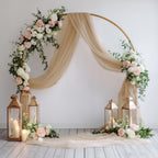 Wedding Arch Draping Fabric 2 Panels Nude Sheer Backdrop Drapes