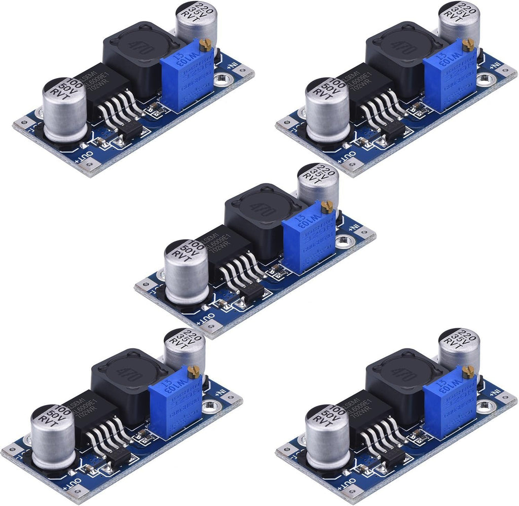 HiLetgo 5pcs XL6009 Boost Module DC-DC Adjustable Module DC3.0-30V to DC5-35V Output Voltage Power Converter Circuit Board Module 400KHz
