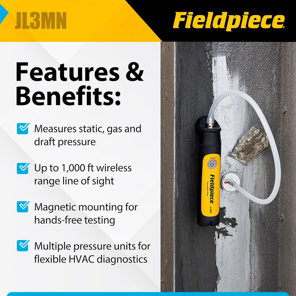 Fieldpiece JL3MN Job Link Wireless Single Port Manometer