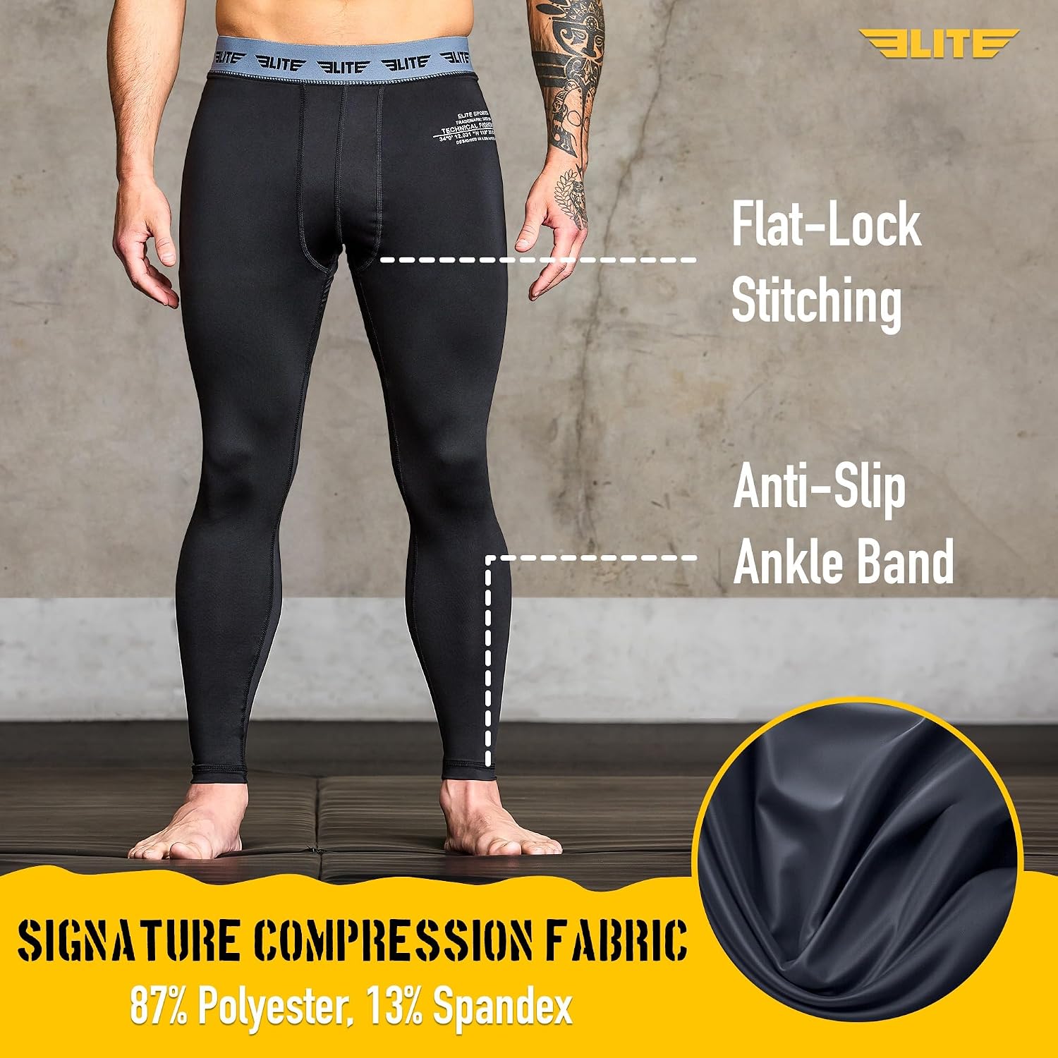 Men’s BJJ Spats Leggings Tights, Best Jiu Jitsu MMA no Gi spat Compression Pants for Men