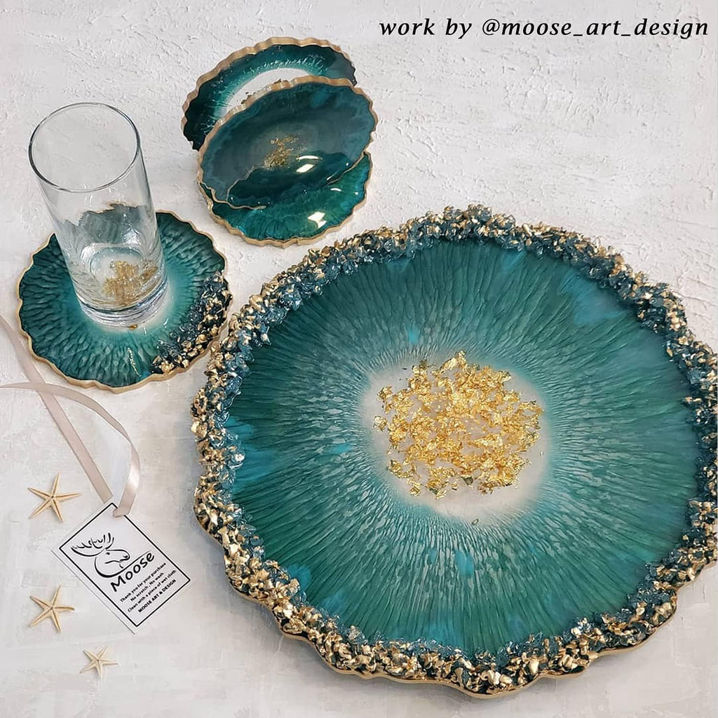 13 inches Large Silicone Tray Mold, Big Geode Silicone Mold for Resin, Irregular Shaped Round Resin Geode Tray Molds