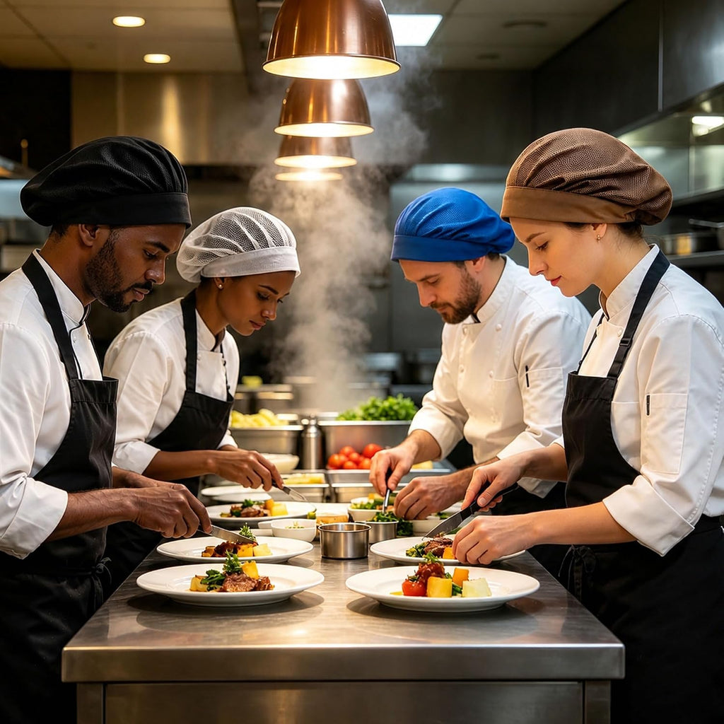Chef Hat Kitchen Cooking Chef Cap Adjustable Food Service Hair Nets